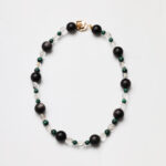 Clear Quartz, Silver Obsidian & Malachite Necklace