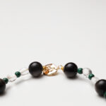 Clear Quartz, Silver Obsidian & Malachite Necklace