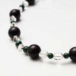 Clear Quartz, Silver Obsidian & Malachite Necklace
