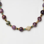 Rainbow Emerald Phantom Quartz & Turquoise Necklace