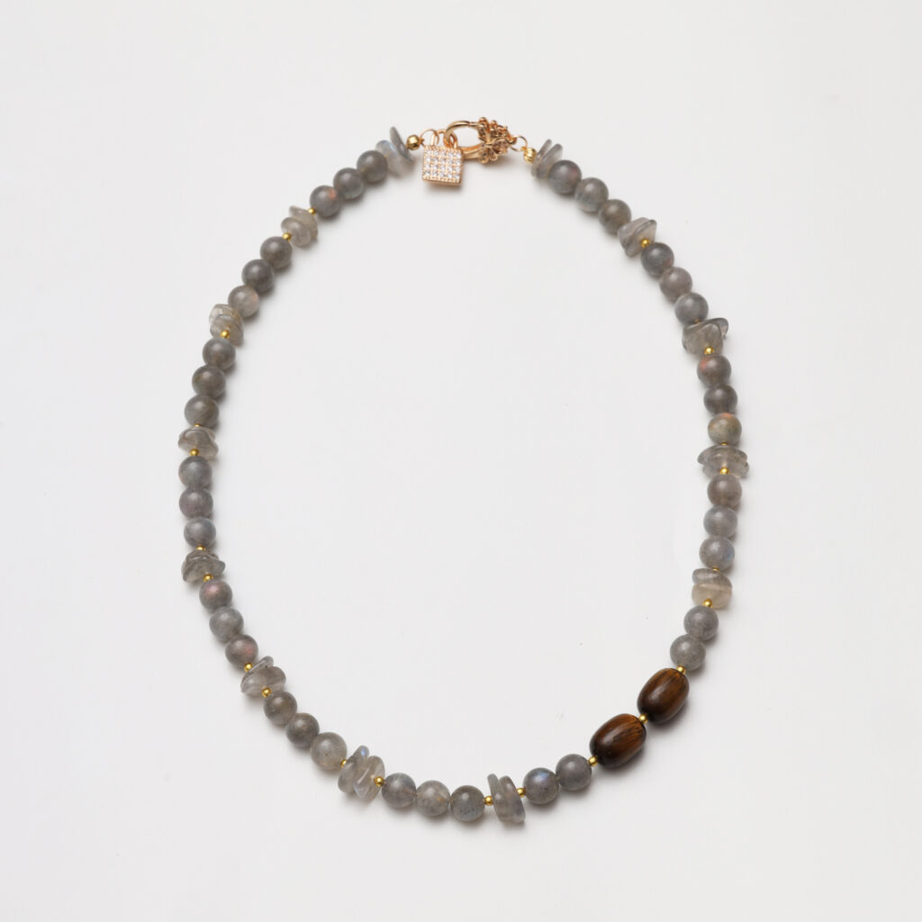 Grey Moonstone & Tiger's Eye Necklace