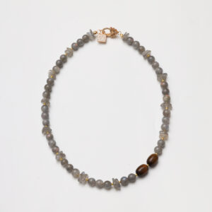 Grey Moonstone & Tiger's Eye Necklace