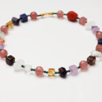 Strawberry Quartz, Red Phantom Quartz, Lapis Lazuli, Amethyst & Clear Quartz Necklace