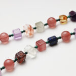 Strawberry Quartz, Red Phantom Quartz, Lapis Lazuli, Amethyst & Clear Quartz Necklace