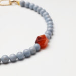 Blue Chalcedony, Red Phantom Quartz, Lapis Lazuli & Southern Red Agate Necklace