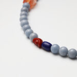 Blue Chalcedony, Red Phantom Quartz, Lapis Lazuli & Southern Red Agate Necklace