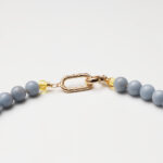 Blue Chalcedony, Red Phantom Quartz, Lapis Lazuli & Southern Red Agate Necklace