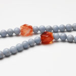 Blue Chalcedony, Red Phantom Quartz, Lapis Lazuli & Southern Red Agate Necklace