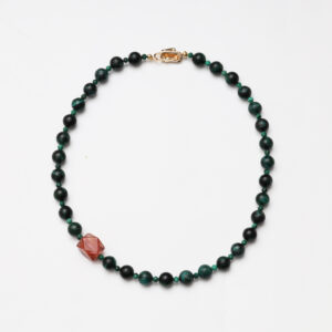 Emerald Phantom Quartz, Malachite & Red Phantom Quartz Necklace