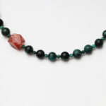 Emerald Phantom Quartz, Malachite & Red Phantom Quartz Necklace