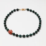Emerald Phantom Quartz, Malachite & Red Phantom Quartz Necklace