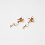 S925 Silver Clear Quartz, Natural Pearl & Malachite Earrings
