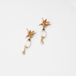 S925 Silver Clear Quartz, Natural Pearl & Malachite Earrings