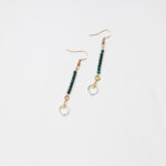 S925 Silver Heart-Shaped Clear Quartz & Malachite Earrings