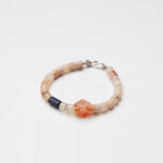 Sakura Agate, Red Phantom Quartz & Lapis Lazuli Bracelet
