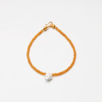 Yellow Jade & Baroque Pearl Bracelet
