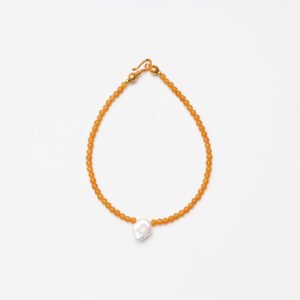 Yellow Jade & Baroque Pearl Bracelet