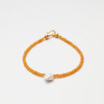 Yellow Jade & Baroque Pearl Bracelet