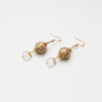 Moonlit Zen · White Lacquer & Clear Quartz Earrings