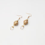 Moonlit Zen · White Lacquer & Clear Quartz Earrings