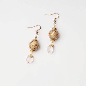 Moonlit Zen · White Lacquer & Clear Quartz Earrings
