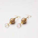 Moonlit Zen · White Lacquer & Clear Quartz Earrings