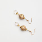 Moonlit Zen · White Lacquer & Clear Quartz Earrings