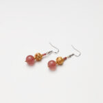 Temple Camellia · Strawberry Quartz & Pink Tourmaline Openwork Earrings