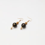 Ink & Still Waters · Black-Gold Lacquer, Pearl & Lucky Bead Earrings