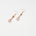 Morning Dew Blossom · Milky Rose Quartz & Pink Tourmaline Earrings