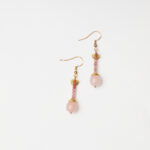Morning Dew Blossom · Milky Rose Quartz & Pink Tourmaline Earrings