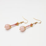 Morning Dew Blossom · Milky Rose Quartz & Pink Tourmaline Earrings
