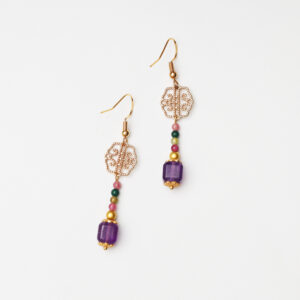 Imperial Twilight · Amethyst Openwork & Tourmaline Earrings