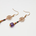 Imperial Twilight · Amethyst Openwork & Tourmaline Earrings