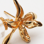 Metal Orchid Earrings