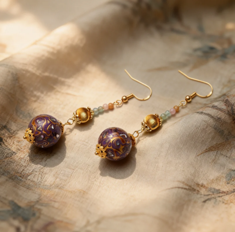 Pendant resting on dried flowers