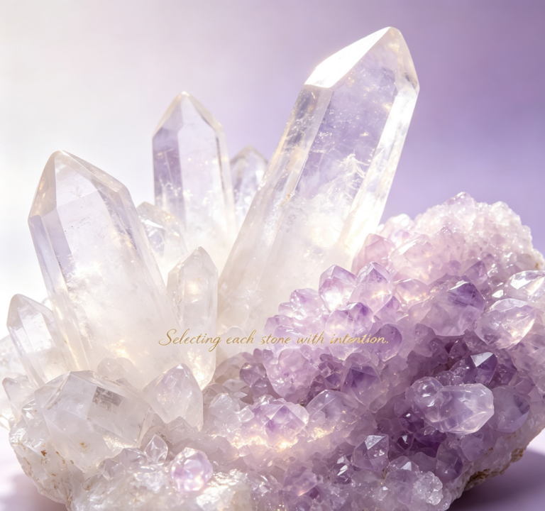Selecting each stone with intention.