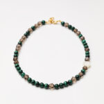 Jade Whisper Malachite & Smoky Quartz Necklace