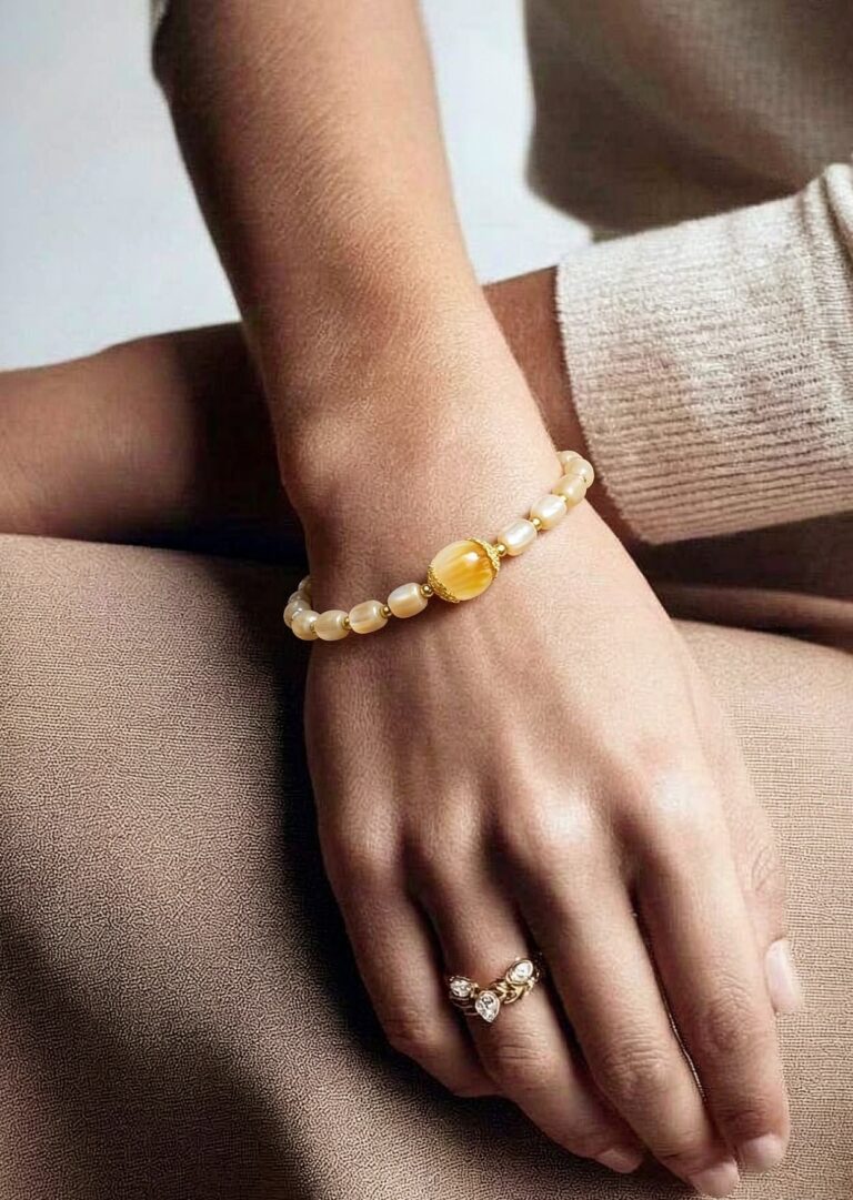 Necklace worn with an open collar