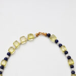 Starry Lemon · Citrine Square & Lapis Lazuli Necklace with Mother-of-Pearl and Southern Red Agate Yuanbao