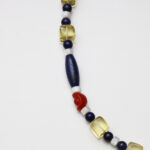 Starry Lemon · Citrine Square & Lapis Lazuli Necklace with Mother-of-Pearl and Southern Red Agate Yuanbao