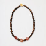 Silk Road Sunset · Tiger's Eye & Red Phantom Quartz Free-Form Necklace