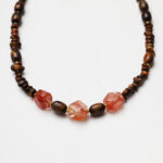 Silk Road Sunset · Tiger's Eye & Red Phantom Quartz Free-Form Necklace