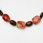Silk Road Sunset · Tiger's Eye & Red Phantom Quartz Free-Form Necklace