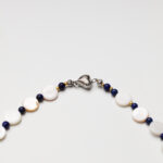 Moon Phases · Mother-of-Pearl Disc & Lapis Lazuli Bead Necklace