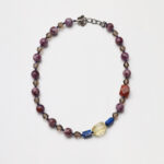 Autumn Berries · Purple Emerald Phantom Quartz, Smoky Quartz & Red Phantom Quartz with Lapis Lazuli Necklace