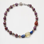 Autumn Berries · Purple Emerald Phantom Quartz, Smoky Quartz & Red Phantom Quartz with Lapis Lazuli Necklace