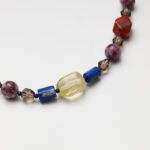 Autumn Berries · Purple Emerald Phantom Quartz, Smoky Quartz & Red Phantom Quartz with Lapis Lazuli Necklace