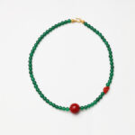 Eastern Heritage · Green Agate, Cinnabar & Southern Red Agate Yuanbao Necklace