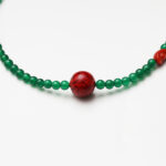 Eastern Heritage · Green Agate, Cinnabar & Southern Red Agate Yuanbao Necklace